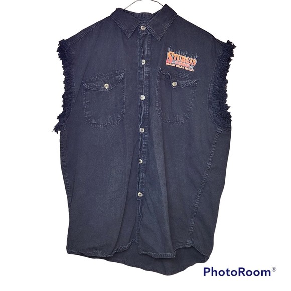 Bikers Edge Sturgis Bike Rally 2006 Men’s Retro Sleeveless Button Down Size XL - Picture 1 of 6